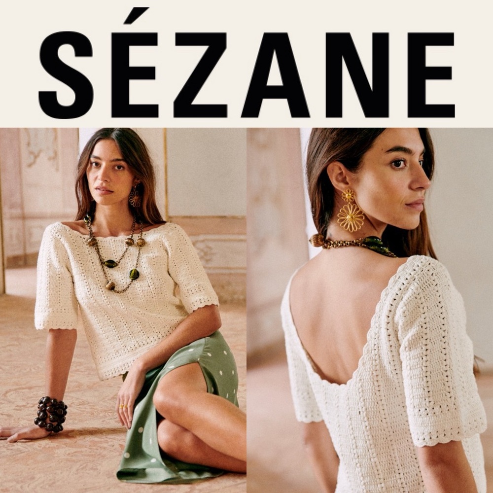 Sezane NWT La Maille Paris Amael Sweater - Size Small - Knit Ecru